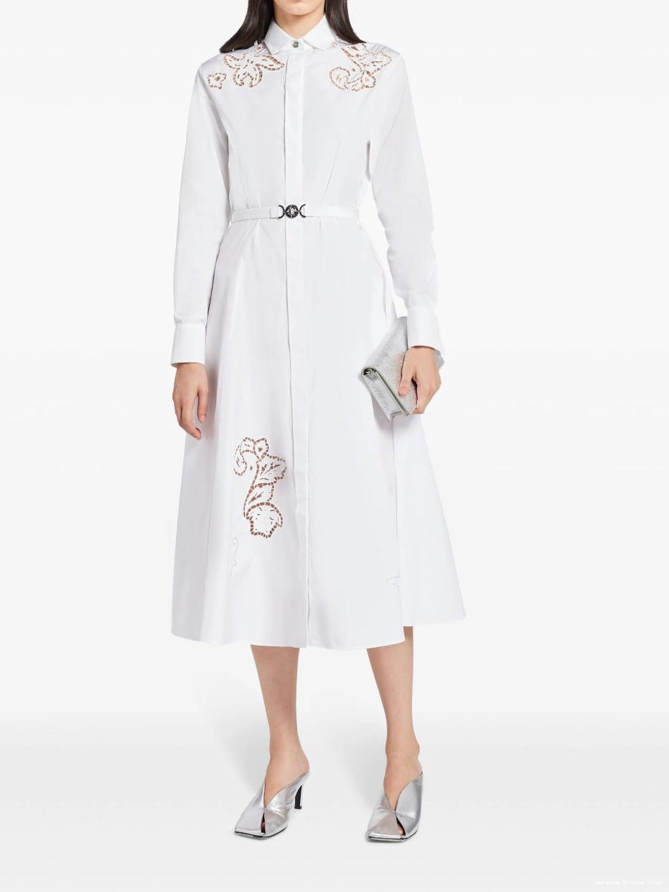 Affordable Women Sangallo dress Versace shirt embroidered 0722